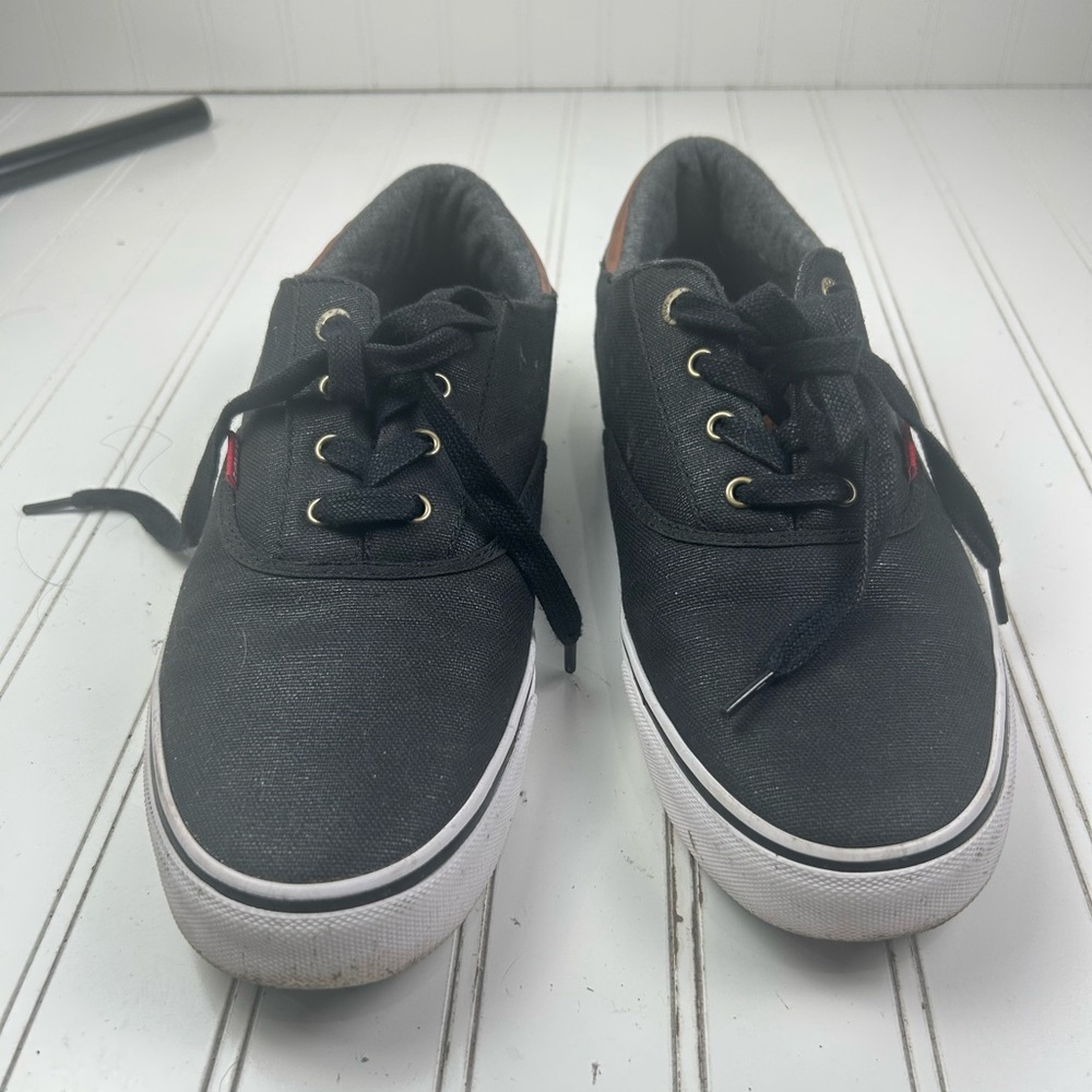 Levi’s Black Canvas Low Top Casual Streetwear Sneakers Men’s Size 9.5 - Picture 4 of 11